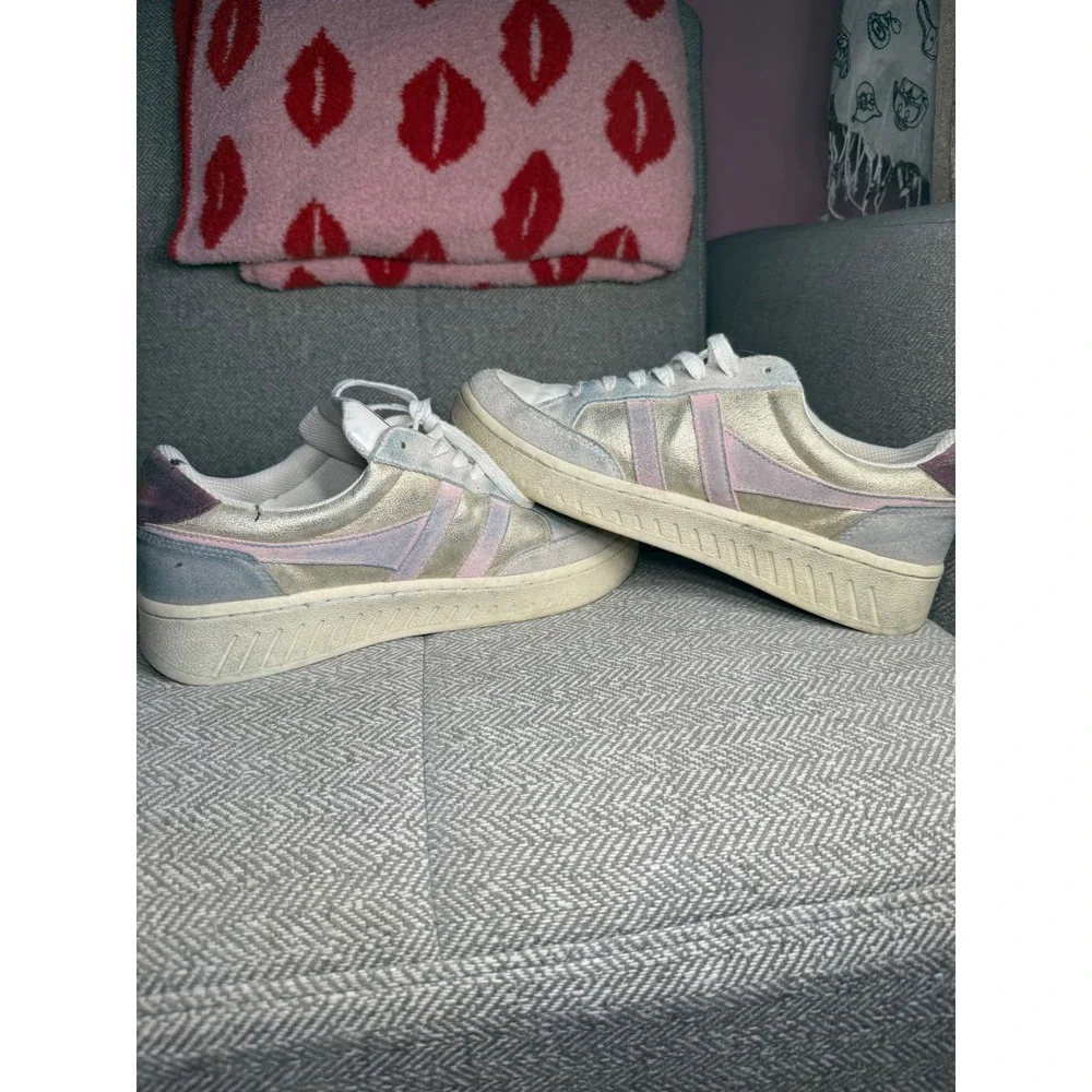 Gola Superslam Blaze Metallic Gold Pastel Sneakers CLB334 Womens 9.5 Low Top